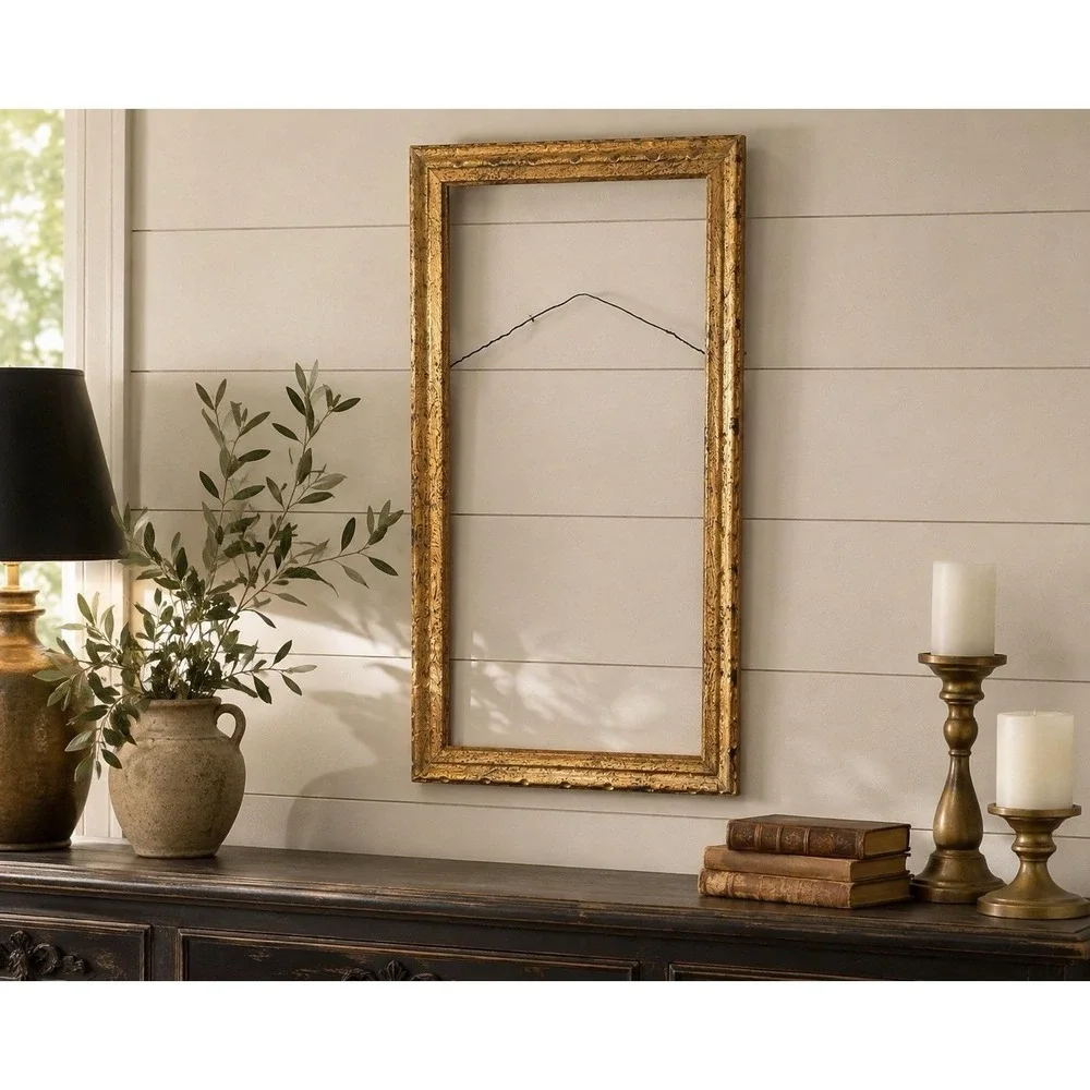 Vintage Gold Gilt Wood Picture Frame 27x15 Distressed Ornate Antique Style